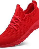 Magdalena | Damen Strick-Walking-Sneaker mit Schnürung in Rot