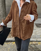 Trendy Wollmantel für Damen - Anna in Braun