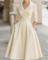 Reece – Elegantes Damen Vintage-Kleid in Beige