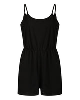 Damen stylischer Jumpsuit mit verstellbaren Trägern und Gummizug in der Taille Drune in Schwarz