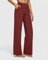 Nadine | Damen Weite Lounge-Hose mit Stretchbund in Rot