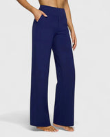 Nadine | Damen Weite Lounge-Hose mit Stretchbund in Blau