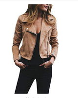 Damen nan taillierte Bikerjacke aus Veloursimitat mit asymmetrischem Reißverschluss und Reißverschlussärmeln Drune in Khaki