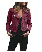 Damen nan taillierte Bikerjacke aus Veloursimitat mit asymmetrischem Reißverschluss und Reißverschlussärmeln Drune in Weinrot