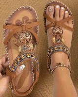 Flora | Sandalen Stil Ibiza, die Komfort und Eleganz vereinen in Braun