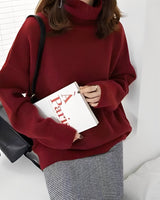 Clementine - Damenpullover mit kuscheligem Rollkragen in Rot