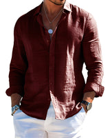 Félicien - Angenehmes langärmeliges Poloshirt in Rot