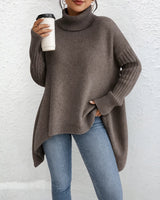 Brigit™ | Lässiger Rollkragenpullover in Braun