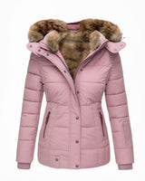 Anna™ | Warmer mit Fell gefütterter Wintermantel in Rosa