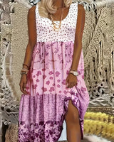 Nancy - Stilvolles Boho-Midikleid in Dunkelpink