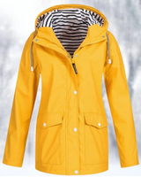 Carolin | Damen Jacke mit Kapuze, Reißverschluss und Fronttaschen in Gelb