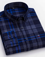 Nikolas - Elegantes Herrenshirt mit Karomuster in Marineblau