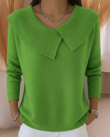 Yamina - Gemütlicher Pullover Mit Kragen in Hellgrün