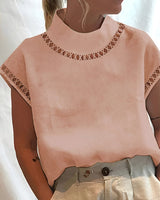 Nannie - Stilvolles Top mit Ausschnitt für Damen in Rosa
