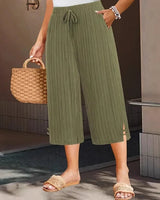 Bexara - Weite Bundfaltenhose in Grün