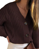 THELMA – DER GROBE STRICKCARDIGAN MIT ZOPFMUSTER & CHARAKTER in Braun