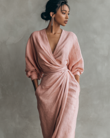 Roxa | Rosa Maxikleid mit V-Ausschnitt in Rosa