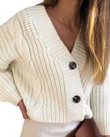 THELMA – DER GROBE STRICKCARDIGAN MIT ZOPFMUSTER & CHARAKTER in Weiß