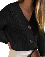 THELMA – DER GROBE STRICKCARDIGAN MIT ZOPFMUSTER & CHARAKTER in Schwarz