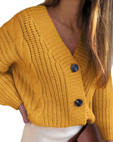 THELMA – DER GROBE STRICKCARDIGAN MIT ZOPFMUSTER & CHARAKTER in Gelb