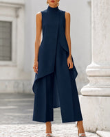 Maryam - Elegantes Langes Kleid in Marineblau