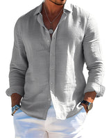 Félicien - Angenehmes langärmeliges Poloshirt in Grau
