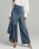 Uthpala - Jeans Mit Wickelver Schluss in Blau