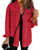 Tahlira - Locker geschnittene Jacke in Rot