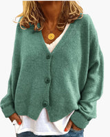 Gwen – Langärmelige Strickjacke in Grün