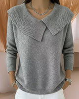 Jennifer™ | Strickpullover mit weichem Kragen in Grau