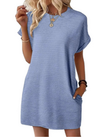 Elviaa – Elegantes Minikleid Mit Tasche in Blau