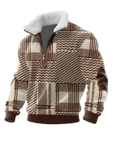 Tobias | ThermoSoft Fleecepullover mit Stehkragen in Braun
