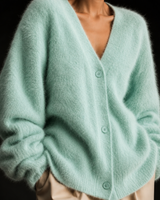 Remona – Bequeme Kaschmir-Strickjacke in Türkis