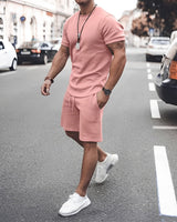 Stevie - Zweiteiliges Set Herren - für lässige Freizeitkleidung in Rosa