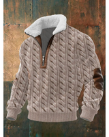 Ibrahima – Fleece Rollkragen Pullover Mit Reißverschluss in Khaki