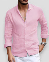 Félicien - Angenehmes langärmeliges Poloshirt in Rosa