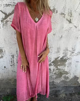 Rachel - Bequemes, locker sitzendes Kleid für Damen in Rosa