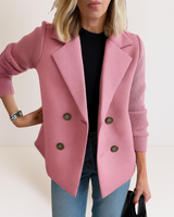 Martine™ | Elegante Jacke mit Strickärmeln in Rosa