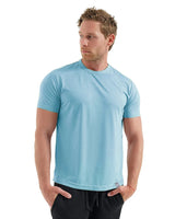 Herren Kurzarm Rundhals Einfach T-Shirt in Hellblau