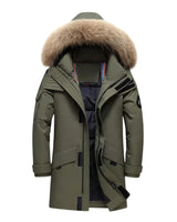 HARTIC - Pelzmantel mit Kapuze für Männer in Khaki