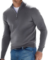 Nash - Freizeitpullover mit halbem Reißverschluss in Grau