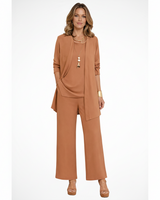 Wanda | Damen Elegantes 3-Teiliges Kleiderset – Koordiniertes Kleid Set Formal 2026 in Braun
