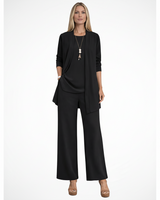 Wanda | Damen Elegantes 3-Teiliges Kleiderset – Koordiniertes Kleid Set Formal 2026 in Schwarz