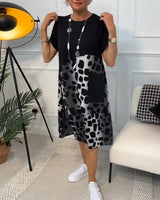 Sherlene - Leopardprint Kleid in Schwarz (Fast ausverkauft)