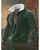 Ibrahima – Fleece Rollkragen Pullover Mit Reißverschluss in Grün