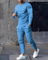 Adelard - Herren-Set mit Pullover und Hose in Hellblau