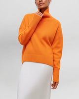 Stefanie™ | Strickpullover mit Rollkragen in Orange