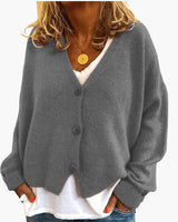 Gwen – Langärmelige Strickjacke in Grau
