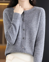 Kaschmir Cardigan für Damen in Grau