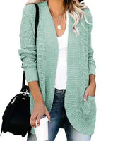 HANAE –  Long-cardigan mit retro-flair in Rote Bohnenpaste grün
